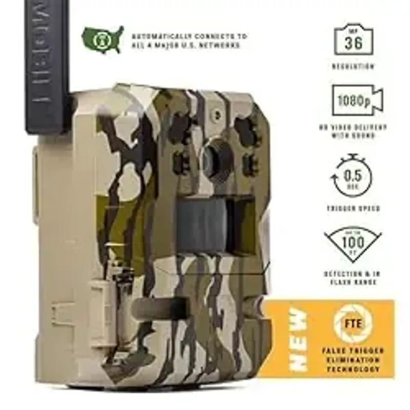 Moultrie Mobile Edge Pro Cellular Trail Camera - 2 Pack - Auto Connect, Nationwide Coverage, False Trigger Elimination Tech,1080p Video with HD Audio, 100ft Detection Range