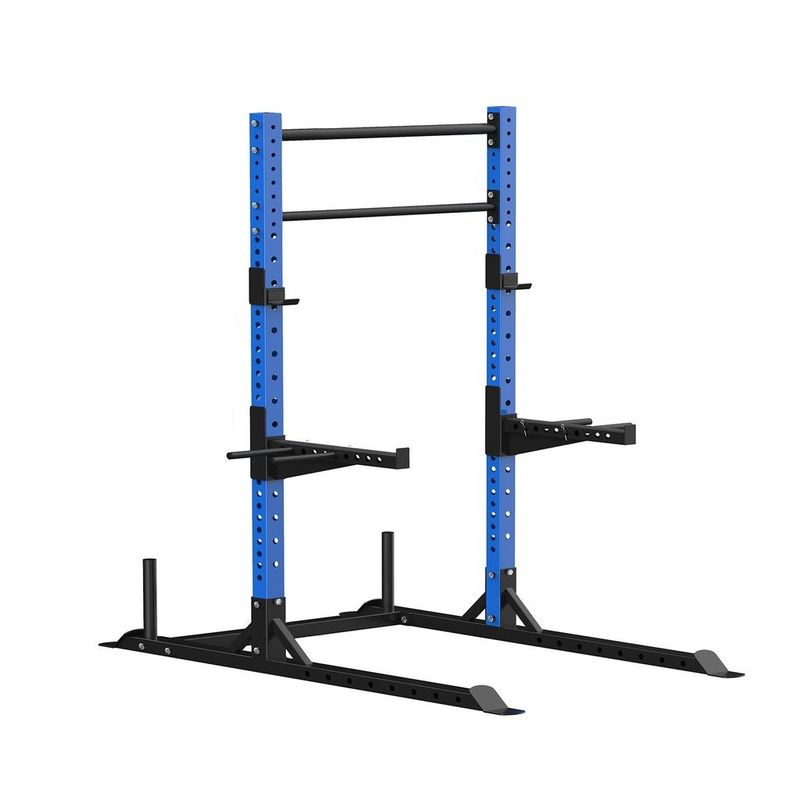 Zenova 1200 lbs Commercial Power Squat Rack Weightlifting Bench Press Barbell Rack Strength Training Equipment - 50*90 - Blue