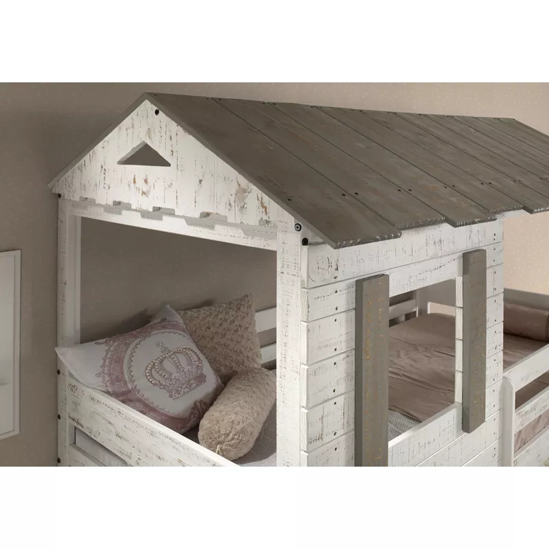 ACME Darlene Twin/Twin Bunk Bed, Rustic White