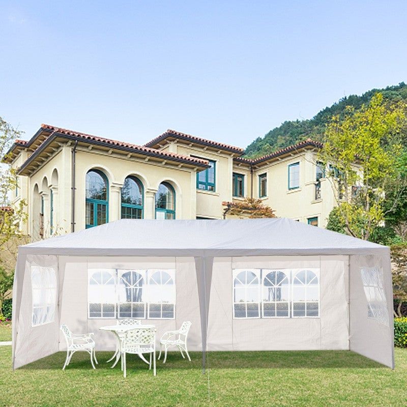 10 x 20 ft. Outdoor Wedding Party Tent with 4 Walls - 4 Walls - 4 Walls - White