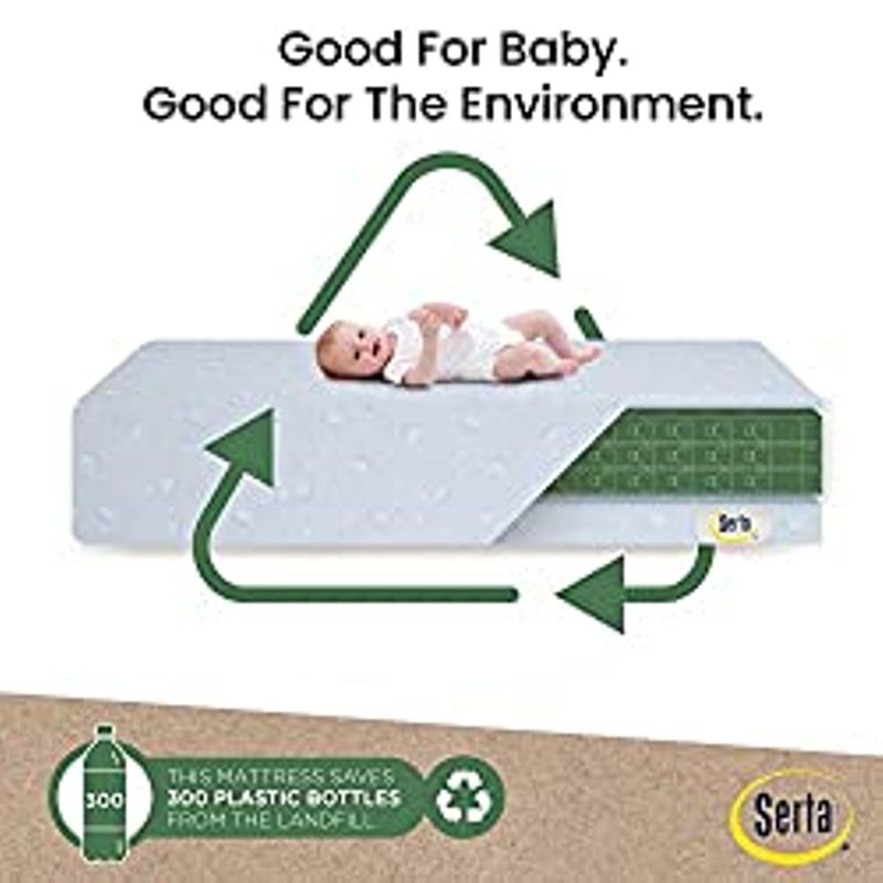 Serta Perfect Start Dual Sided Baby Crib Mattress & Toddler Mattress - Waterproof - Hypoallergenic - Premium Sustainably Sourced Fiber...
