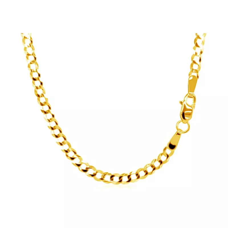 2.4mm 10k Yellow Gold Curb Chain (20 Inch)