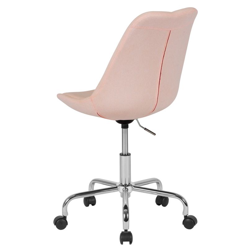 Mid-Back Task Office Chair with Pneumatic Lift and Chrome Base - Pink