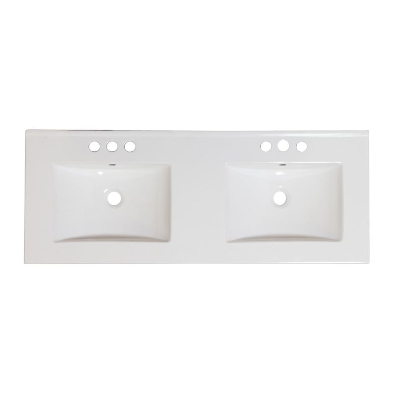 59-in. W 3H8-in. Ceramic Top Set In White Color - Overflow Drain Incl. - White - Glossy
