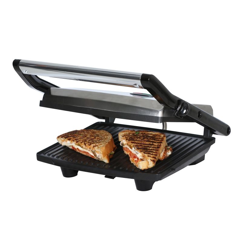 Brentwood Compact Non-Stick Panini Press & Sandwich Maker - Stainless Steel
