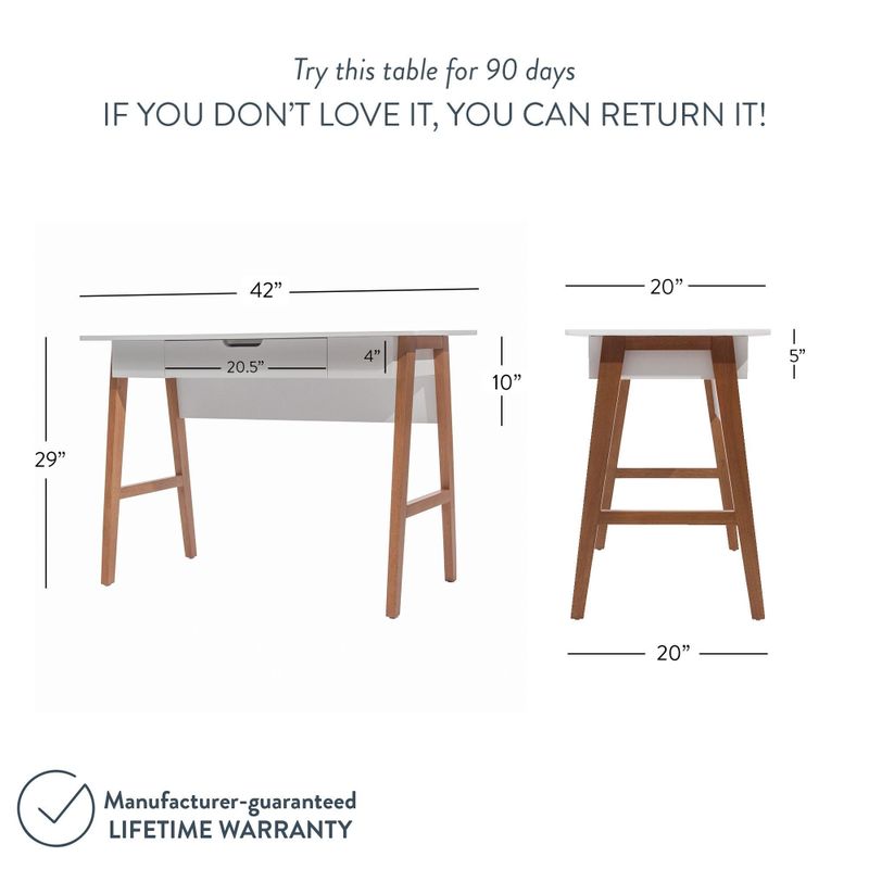 Rent to own Nathan James Telos Computer Desk with Drawer, Light Wood