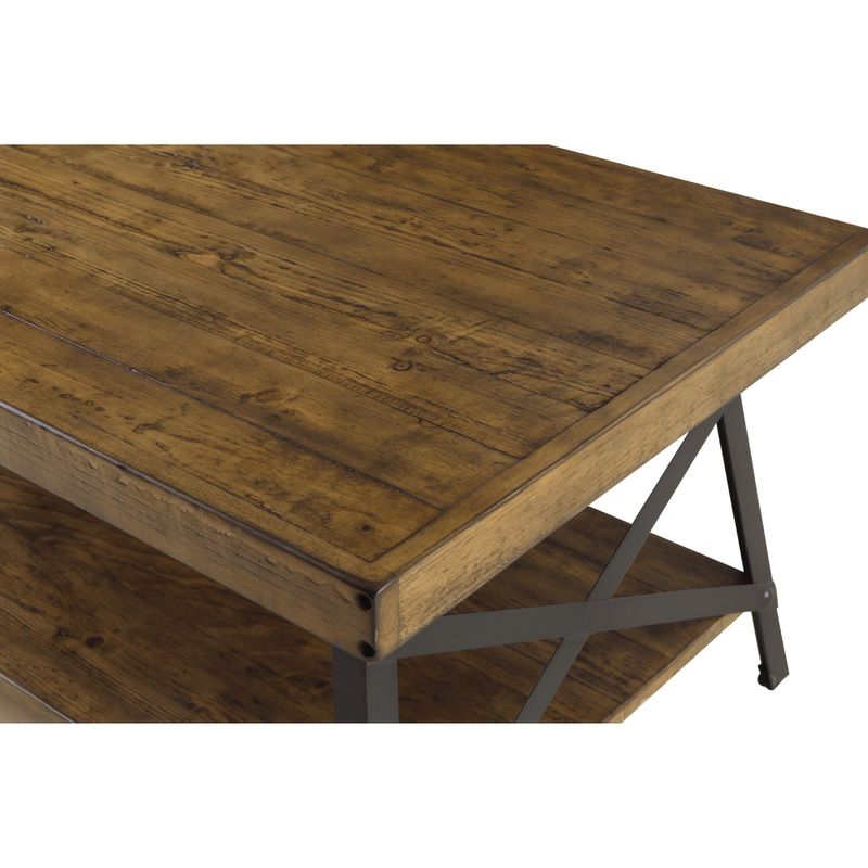 Carbon Loft Oliver Modern Rustic Wood Coffee Table - Brushed Grey