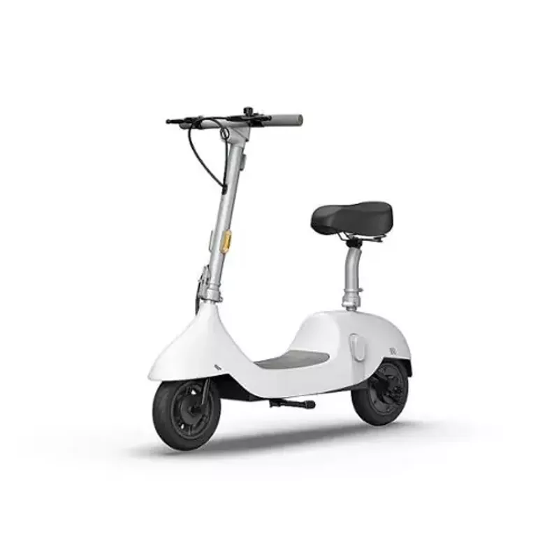 OKAI - Ceetle Pro Electric Scooter with Foldable Seat w/35 Miles Operating Range & 15.5mph Max Speed - White