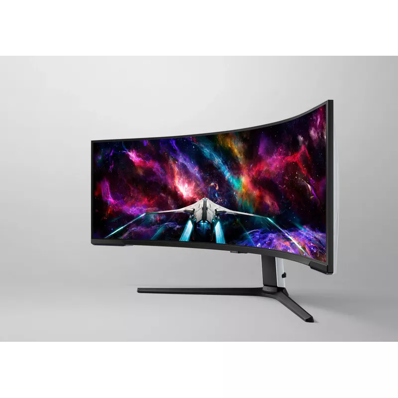 Samsung - 57" Odyssey Neo G9 Dual 4K UHD Quantum Mini-LED 240Hz 1ms HDR 1000 Curved Gaming Monitor (HDMI 2.1, DP 2.1, USB 3.0) - Black