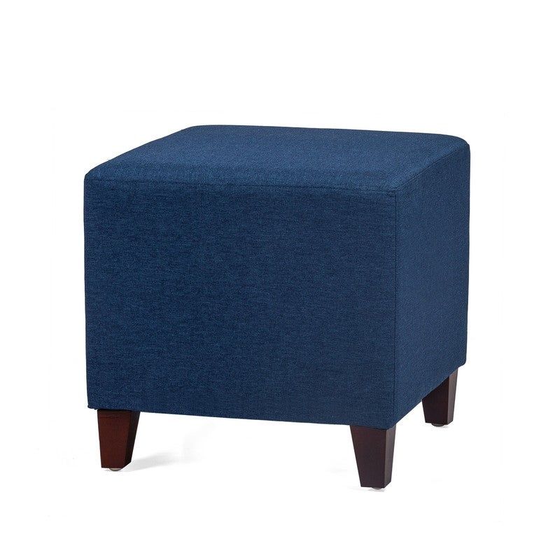 Adeco Simple British-style Cobalt Blue Cube Ottoman Footstool - Blue - Medium