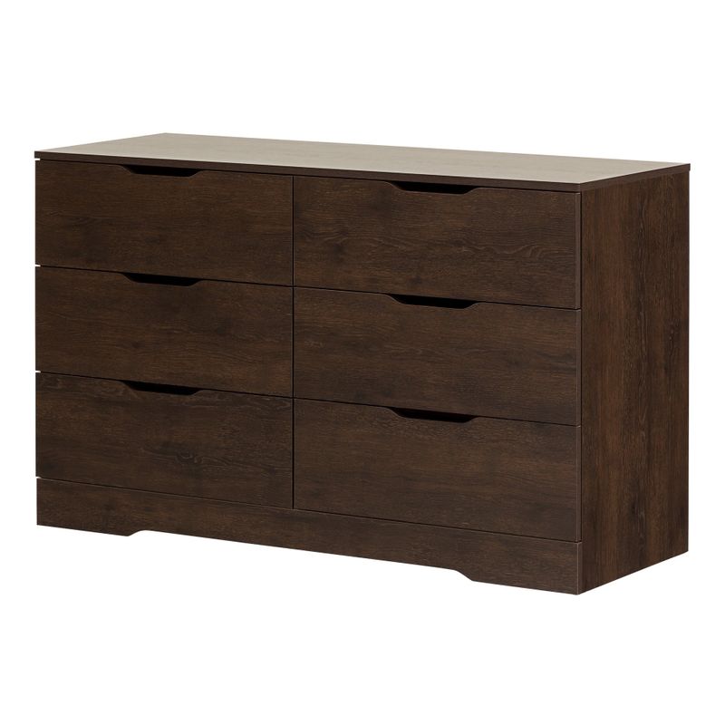 South Shore Holland 6-Drawer Double Dresser - Natural Walnut