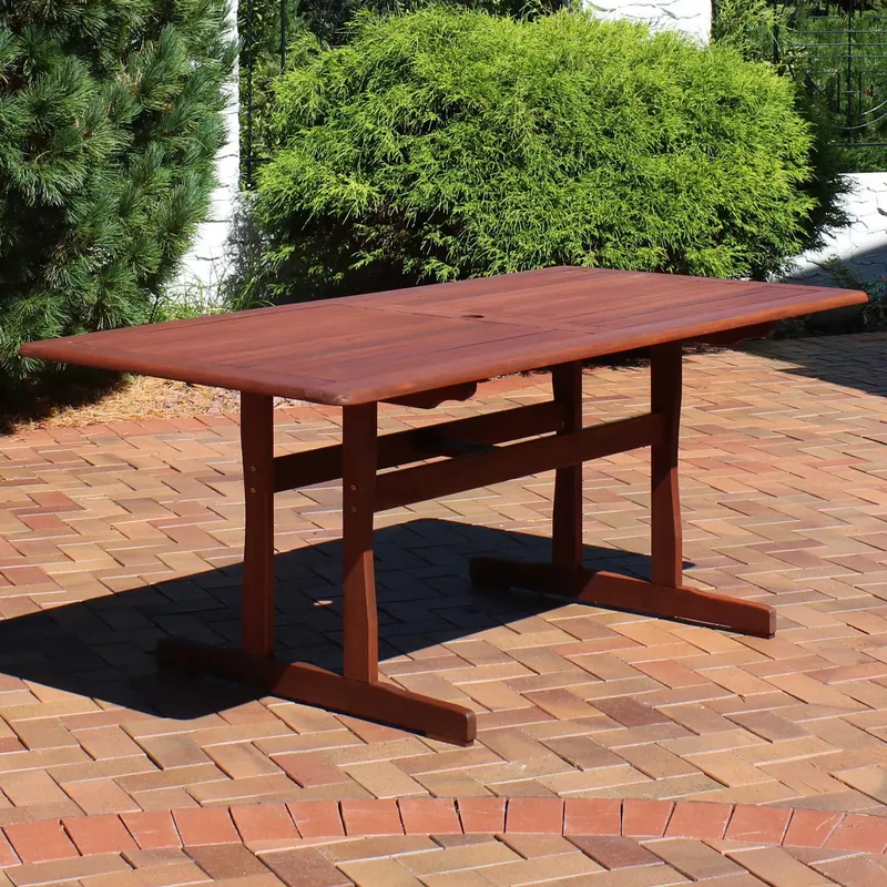 Sunnydaze Meranti Wood 6-Foot Dining Table - Brown