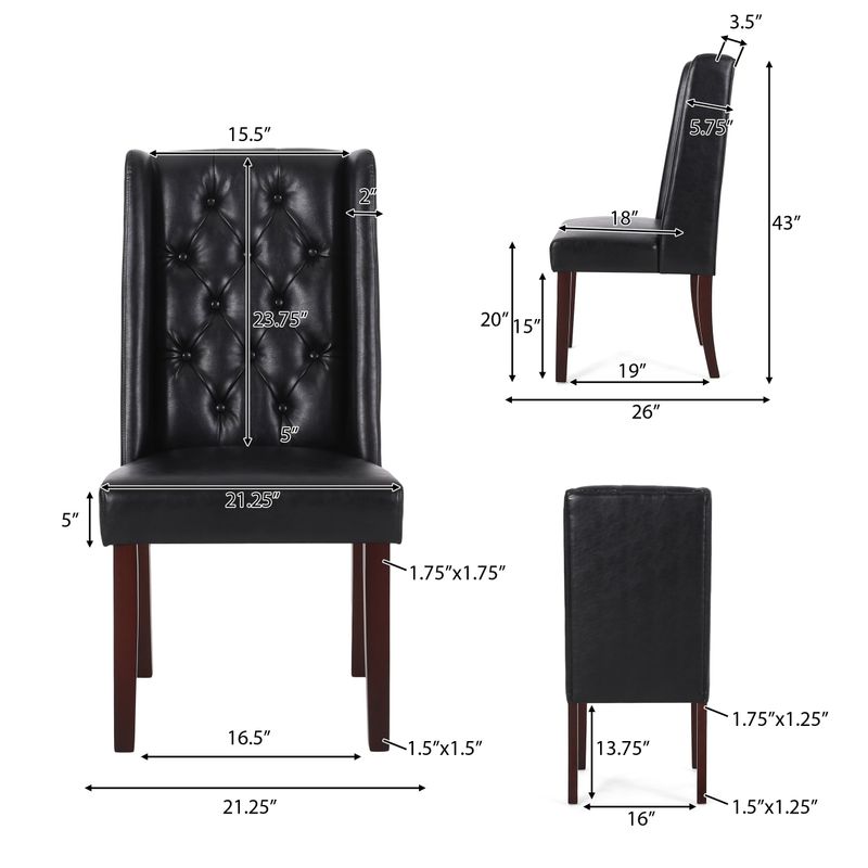 Rent to own Blythe Tufted Dining Chair (Set of 2) by Christopher Knight Home Brown/ Midnight