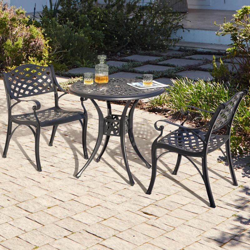 Rent to own 30 inch Cast Aluminum Round Dining Table-NUU GARDEN - Black ...