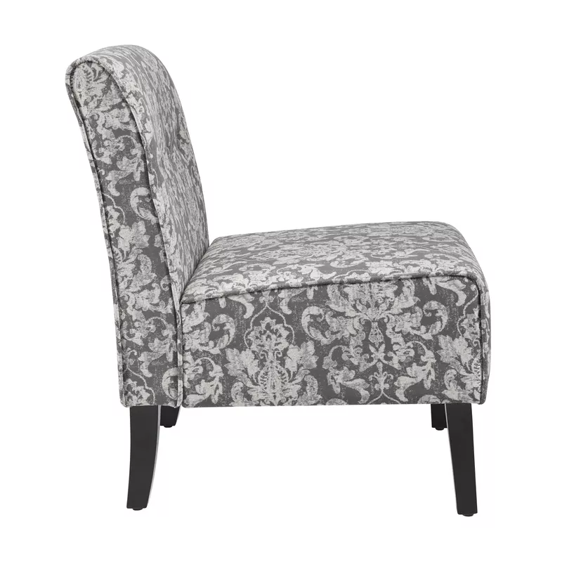 Charlene Accent Chair Gray Damask