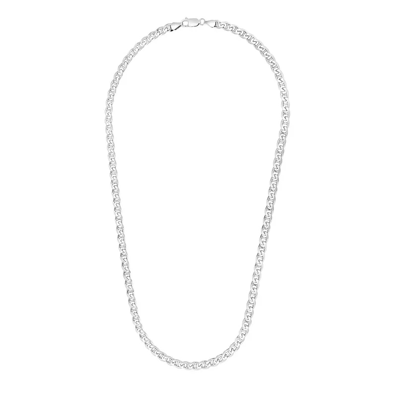 Sterling Silver Rhodium Plated Mariner Chain 6.0mm (20 Inch)