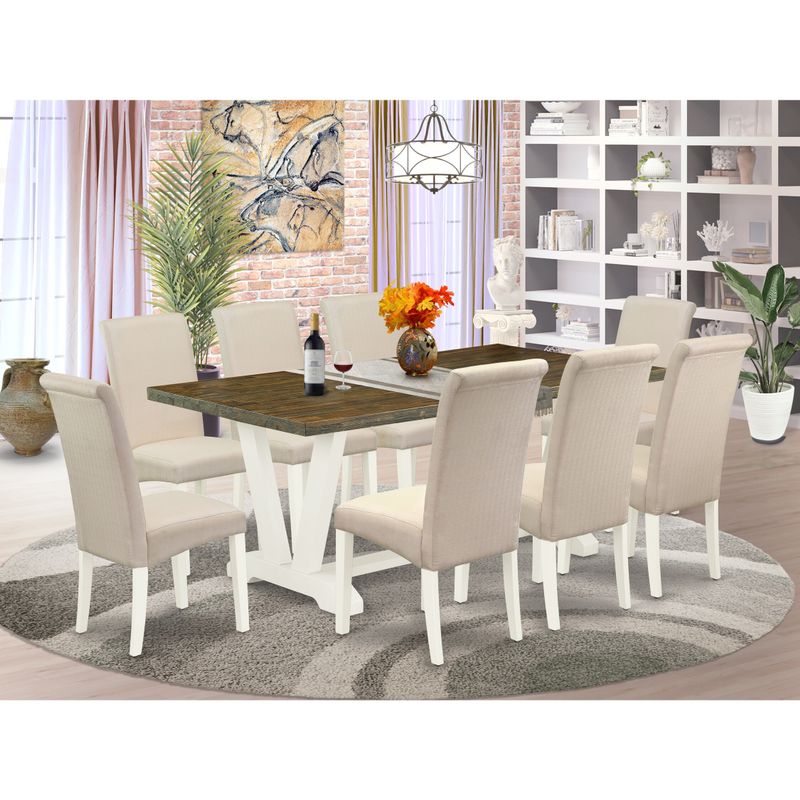 Rent to own Dining Room Set Kitchen Rectangular Table & Linen Fabric