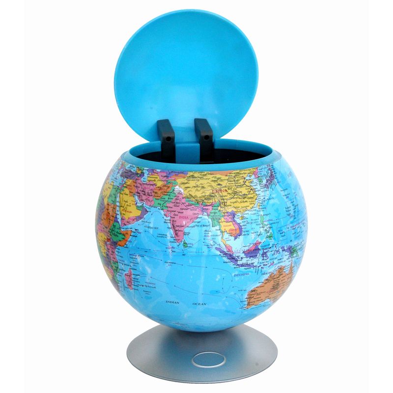 100% Touchless Round Motion Sensor Toy Box - Globe - Sensor Cookie Jar - Global Map