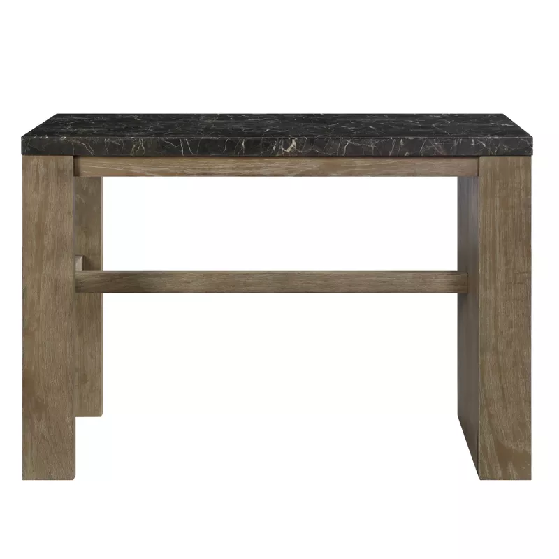 ACME Charnell Counter Heigh Table, Natural Marble Top & Oak Finish