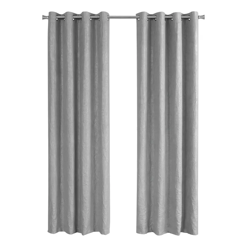 Curtain Panel/ 2pcs Set/ 54"W X 84"L/ Room Darkening/ Grommet/ Living Room/ Bedroom/ Kitchen/ Micro Suede/ Polyester/ Grey/ Contemporary/ Modern