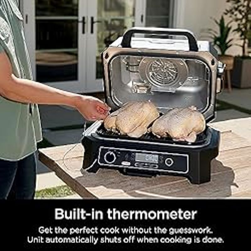 Ninja OG850 Woodfire Pro XL Outdoor Grill & Smoker with Built-In Thermometer, 4-in-1 Master Grill, BBQ Smoker, Outdoor Air Fryer, Bake,...