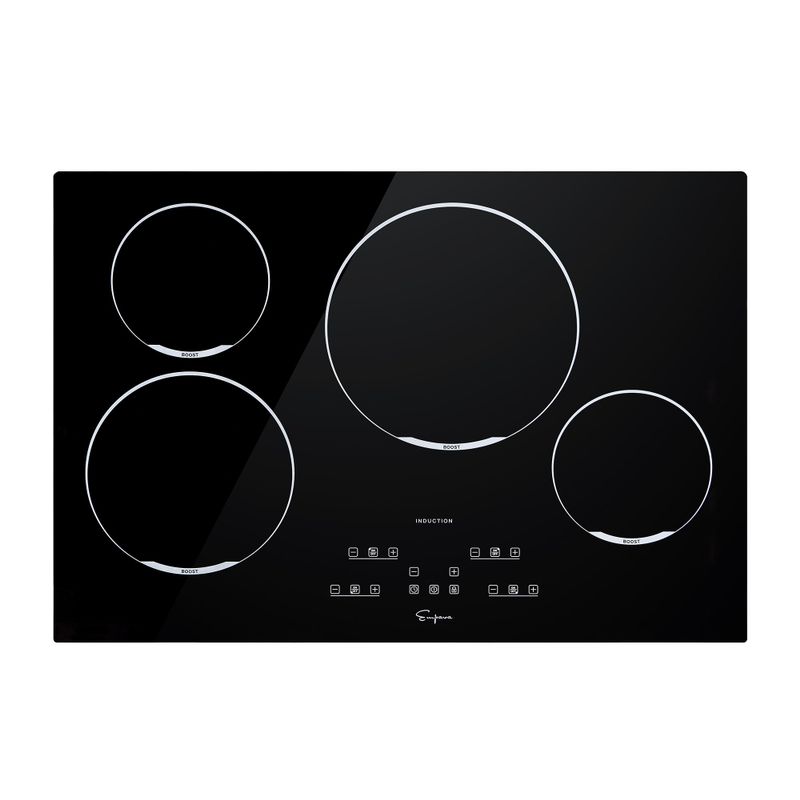 2 Piece Kitchen Appliances Packages Including 30" Induction Cooktop and 36" Under Cabinet Range Hood - Black