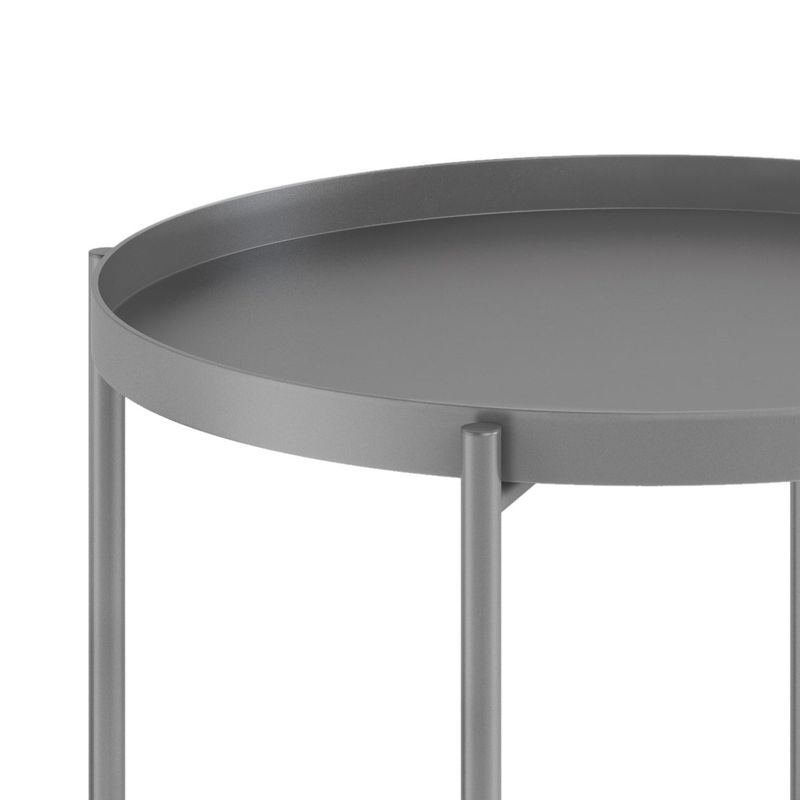 WYNDENHALL Lipton Industrial 17 inch Wide Metal Metal End Table - 16.9"w x 16.9" d x 22.2" h - Black