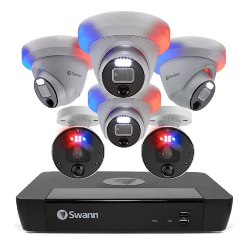 Swann 4K Ultra HD 8-Channel Pro Enforcer 2TB NVR Security System with 4x Bullet Camera and 2x Dome Camera