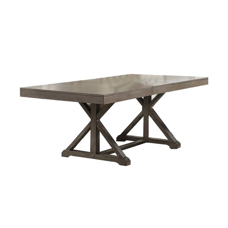 Rectangular Dining Table with 18" Leaf in Grey - Grey