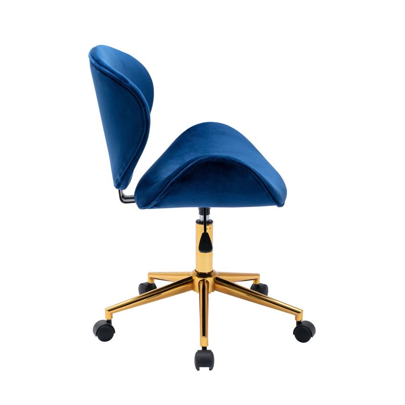 Porthos Home Rudi Office Chair, PU or Fabric or Velvet Upholstery, Chrome Legs - Grey PU