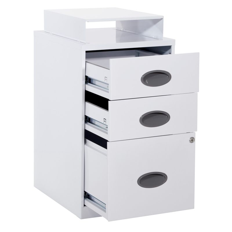 Metal File Cabinet - Purple 3 Drawers