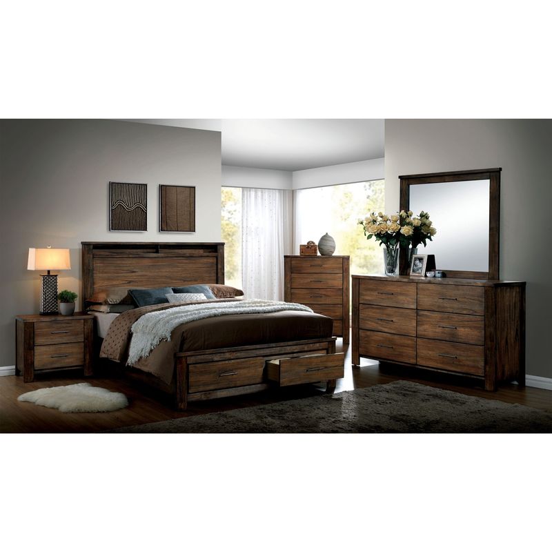 Slyvester Transitional California King Antique Oak 2-piece Bed Set
