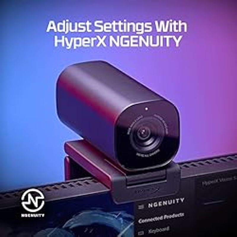 HyperX Vision S Webcam, 4K Video Recording @ 30fps, 90 Field-of-View, Responsive Autofocus, Hyperflex Cable, Aluminum Body, Plug and...