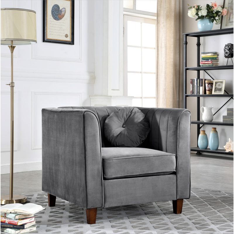 Lowery velvet Kitts Classic Chesterfield Living room seat-Sofa and Chair - Dark Blue