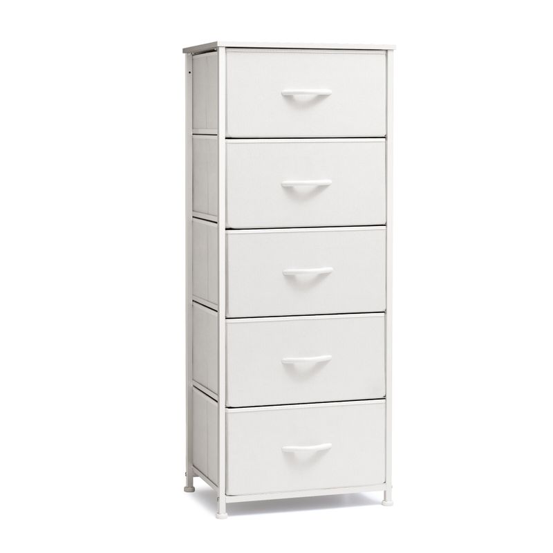 Pellebant 5 Drawers Vertical Storage Tower Organizer - Beige - 5-drawer