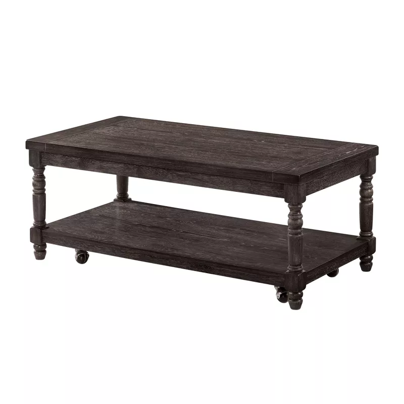 Rustic Wood 3-Piece Coffee Table Set in Weathered Gray