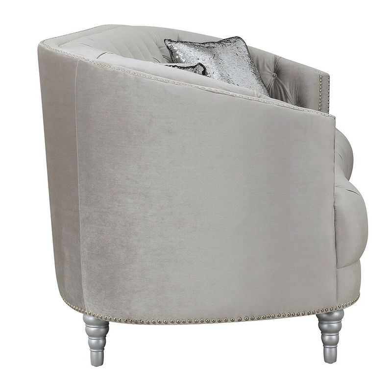 Silver Orchid O'Fredericks Grey 2-piece Tufted Living Room Set