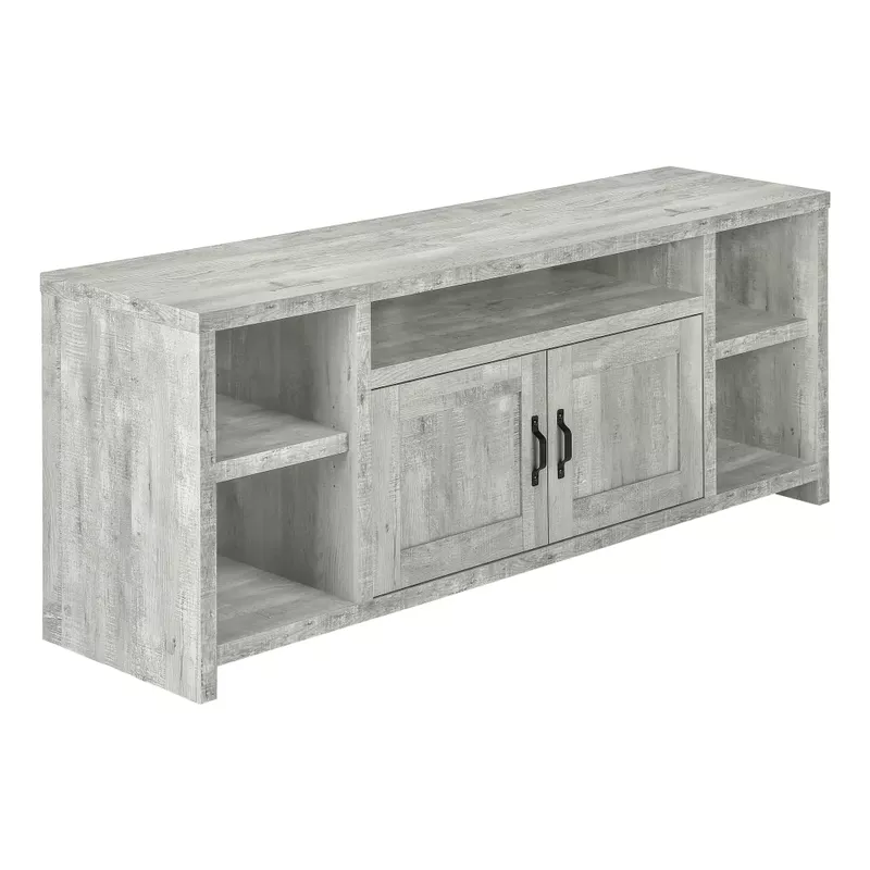 TV Stand/ 60 Inch/ Console/ Media Entertainment Center/ Storage Cabinet/ Living Room/ Bedroom/ Laminate/ Grey/ Transitional