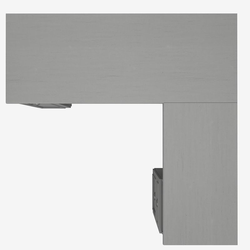 Fairview 60W L Shaped Desk with Drawers and Cabinet by Bush Furniture - Shiplap Gray/Pure White