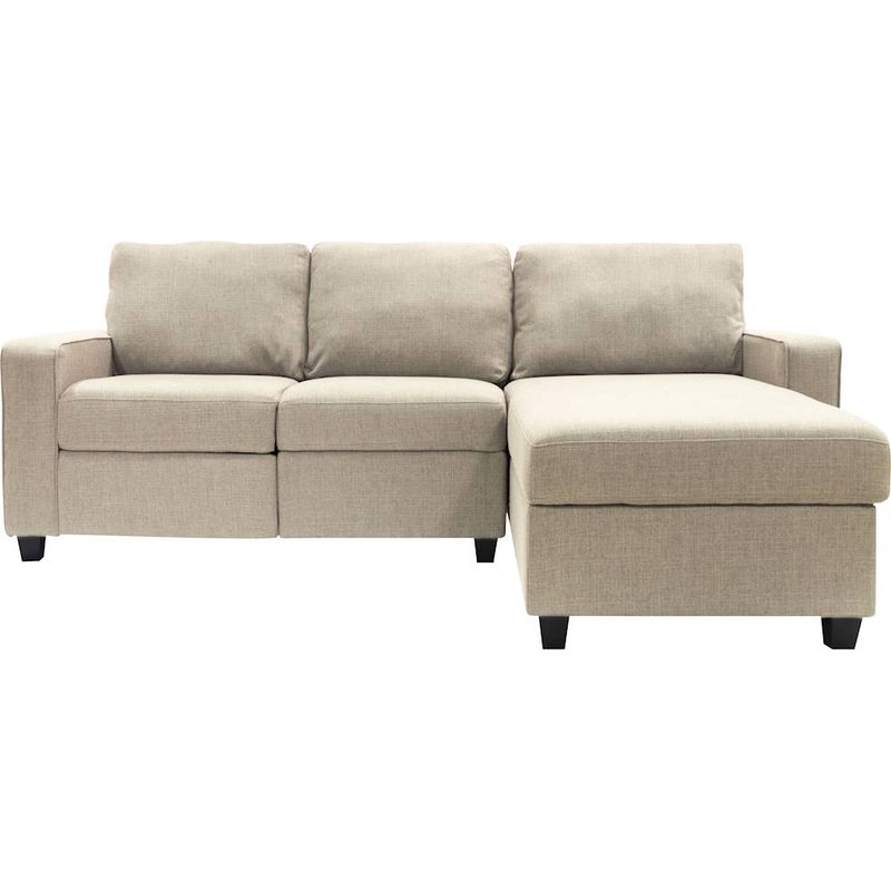 Front Zoom. Serta - Palisades Fabric Reclining Sectional - Dusk Beige