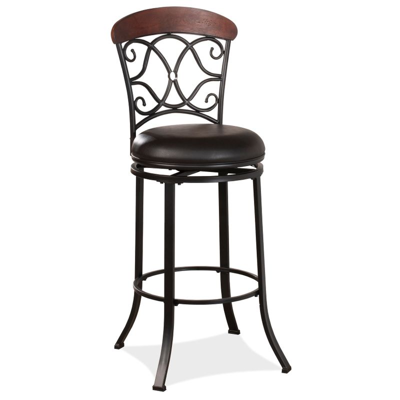 Hillsdale Furniture Trevelian Swivel Stool - Dark Coffee and Brown - Bar height