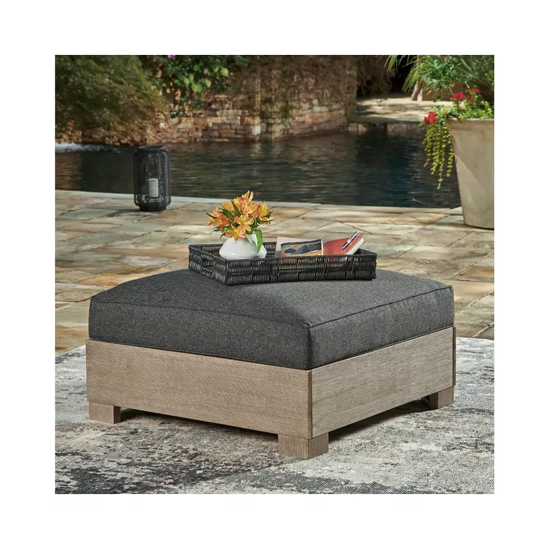 Citrine Park Outdoor Ottoman with Cushion