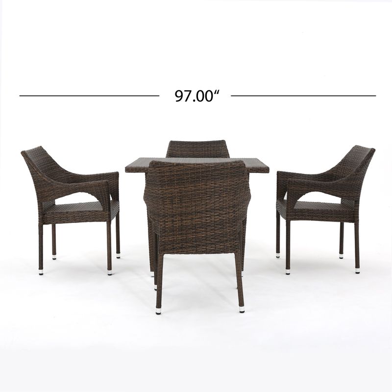 Cliff Outdoor 5-piece Wicker Dining Set by Christopher Knight Home - Multi-Brown