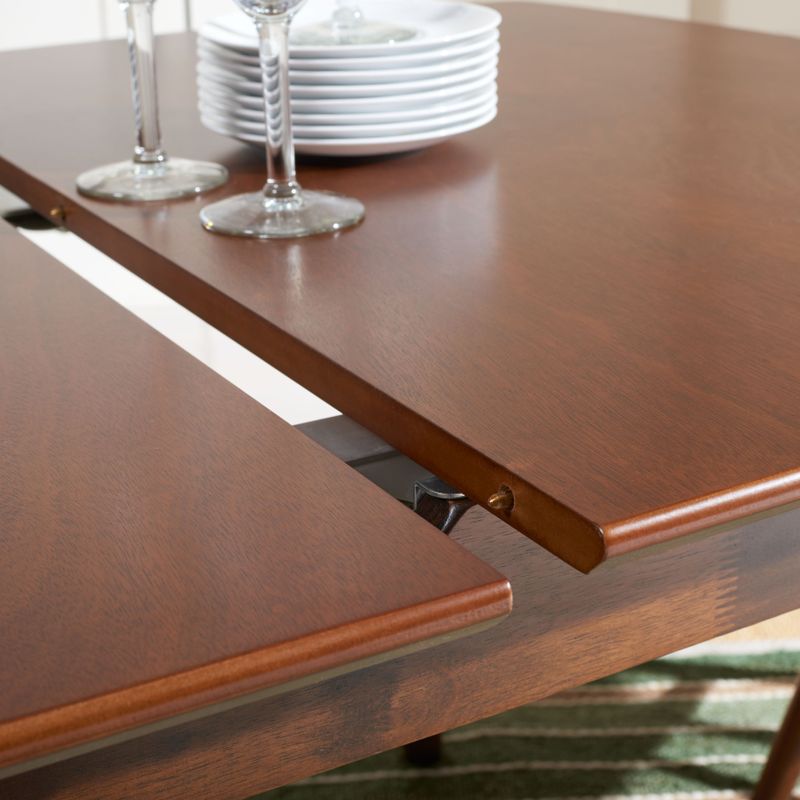 SAFAVIEH Kyoga Auto-Mechanism Extension Dining Room Table - 63" W x 35" L x 29" H - Dark Grey