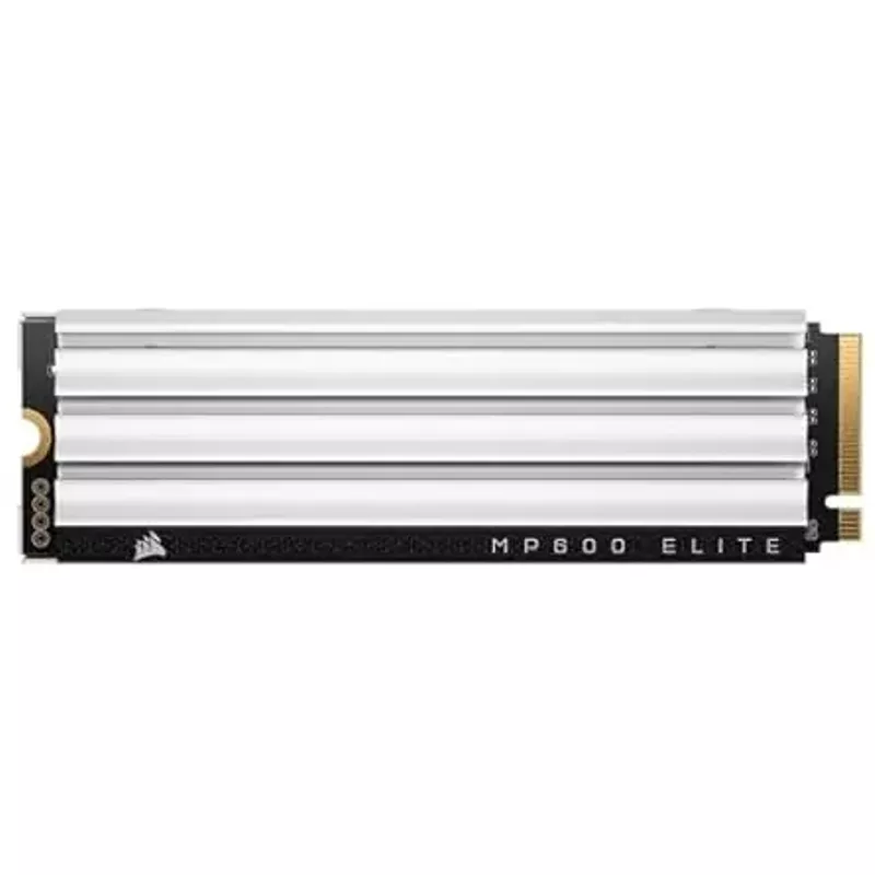 Corsair MP600 Elite 2TB M.2 PCIe Gen4 x4 NVMe SSD - Optimized for PS5 - Included Heatsink - M.2 2280 - Up to 7,000MB/sec Sequential Read - High-Density 3D TLC NAND - White
