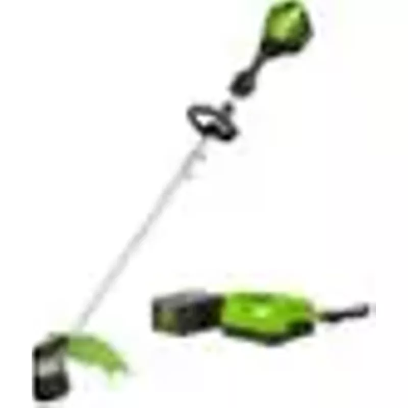 Greenworks - 80 Volt 16-Inch Cutting Diameter  Brushless Straight Shaft Grass Trimmer (1 x 2.0Ah Battery and 1 x Charger) - Green