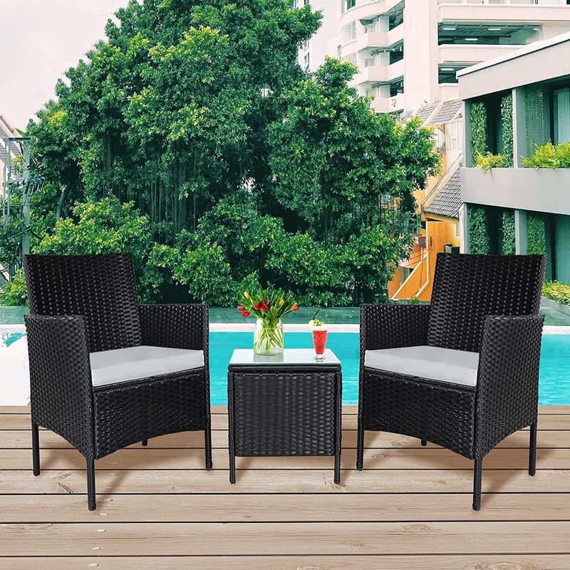 Pheap Outdoor 3-piece Cushioned Wicker Bistro Set by Havenside Home - Crimson