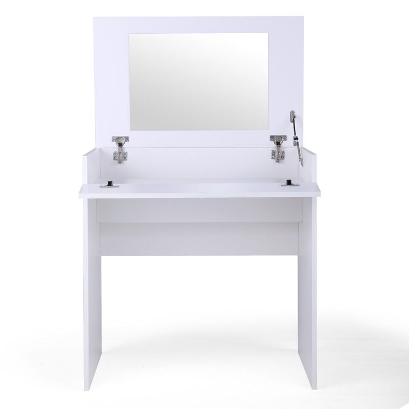 Rent to own Vanity Make-up Dressing Table with Flip up Mirror Top Spacious  Storage - White - FlexShopper