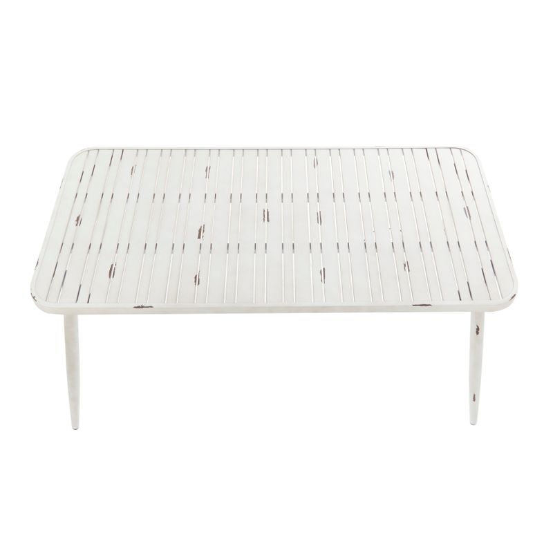 White Aluminum Farmhouse Outdoor Dining Table - 59 x 28 x 30