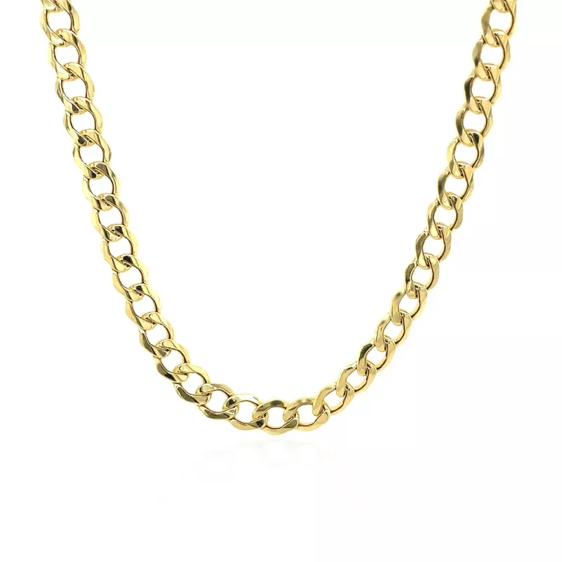 4.4mm 14k Yellow Gold Curb Chain (22 Inch)
